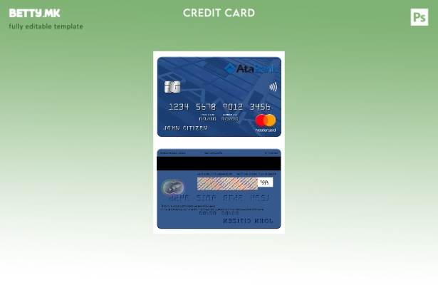 Модерен стил Азербејџан АТА банка мастер картички шаблон